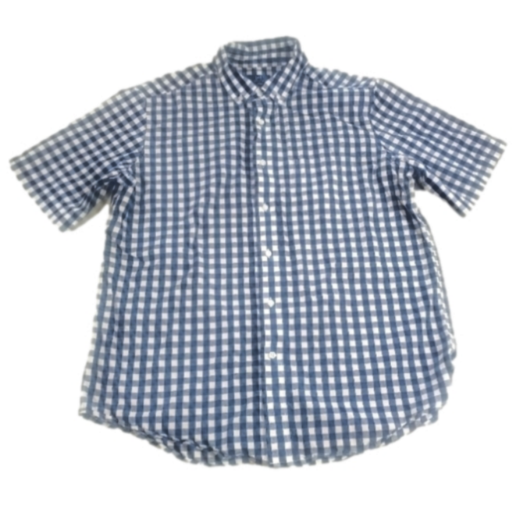 George Checked Short Sleeve Button Down Shirt Size Large